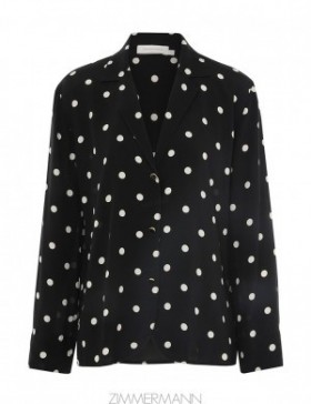 Black w/ Cream Dot Zimmermann Lapel Shirt Shirt