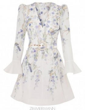 Blue Birds Zimmermann Natura Mini Dress Dresses