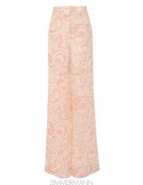 Pink/Cream Abstract Musical Zimmermann Matchmaker Flare Pant Shorts & Pants