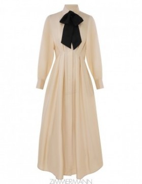 Cream Zimmermann Natura Draped Shirt Dress Dresses