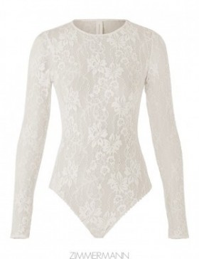 Cream Zimmermann Lace Bodysuit Tops