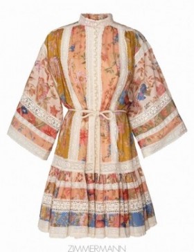 Spliced Zimmermann August Lace Trimmed Mini Dress Clothing