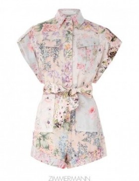 Spliced Zimmermann Halliday Cuffed Playsuit Clothing