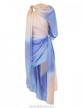 Blue Fields Zimmermann Natura Scarf Mini Dress Dresses