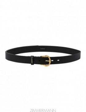 Black Zimmermann Twisted Buckle Leather Belt 30 Belts