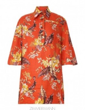 Red Tropical Floral Zimmermann Matchmaker Tunic Dress Dresses