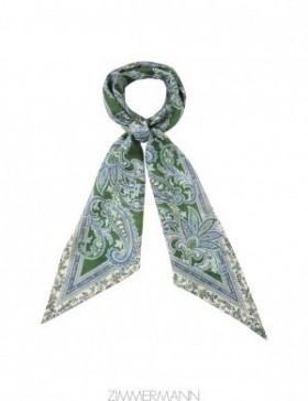 Green Paisley Zimmermann Printed Silk Neck Scarf Scarves