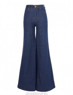 Railway Blue Zimmermann Matchmaker Palazzo Jean DenimShorts & Pants