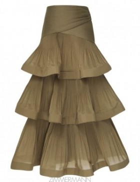 Olive Zimmermann Pleated Tiered Skirt Skirts