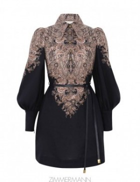Navy Paisley Zimmermann Natura Tunic Dress Dresses