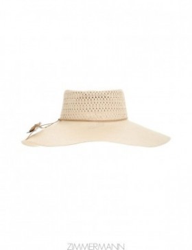 Natural Zimmermann Open Weave Crown Boater Hats