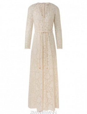 Cream Zimmermann Matchmaker Lace Sheath Dress Dresses