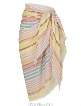 Multi Stripe Zimmermann Printed Cotton Pareo Towels and Pareos