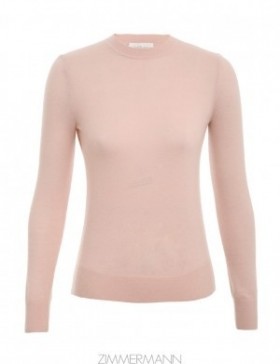 Dusty Pink Zimmermann Classic Crew Neck Sweater Knitwear