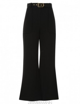 Black Zimmermann Crop Flare Pant Shorts & Pants