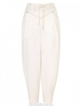 Vintage White Zimmermann Junie Denim Utility Pant Clothing