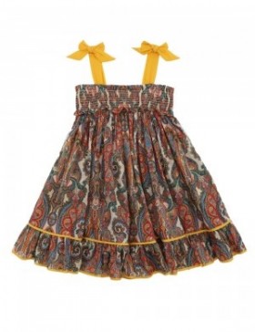 Multi Paisley Zimmermann Ottie Shirred Dress Kids Dresses