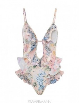 Spliced Zimmermann Halliday Waterfall Frill 1PC One Pieces