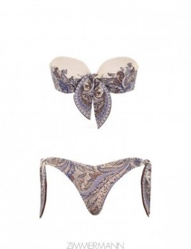 Purple Paisley Zimmermann Ottie Scarf Tie Bikini Bikinis