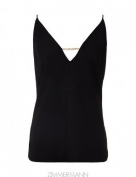 Black Zimmermann Chain Tank Tops
