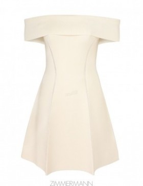 Cream Zimmermann Matchmaker Knit Panelled Mini Dresses