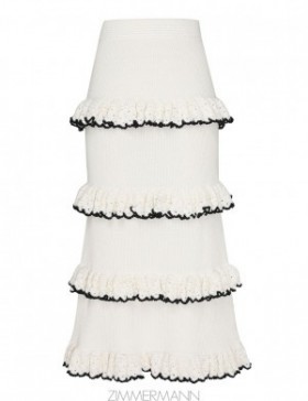 Black/Ivory Zimmermann Halliday Scallop Frill Skirt Knitwear Skirts