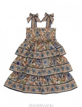 Spliced Zimmermann Junie Shirred Tiered Dress Kids Dresses