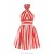 Red/Cream Stripe Zimmermann Alight Halter Mini Dress Clothing